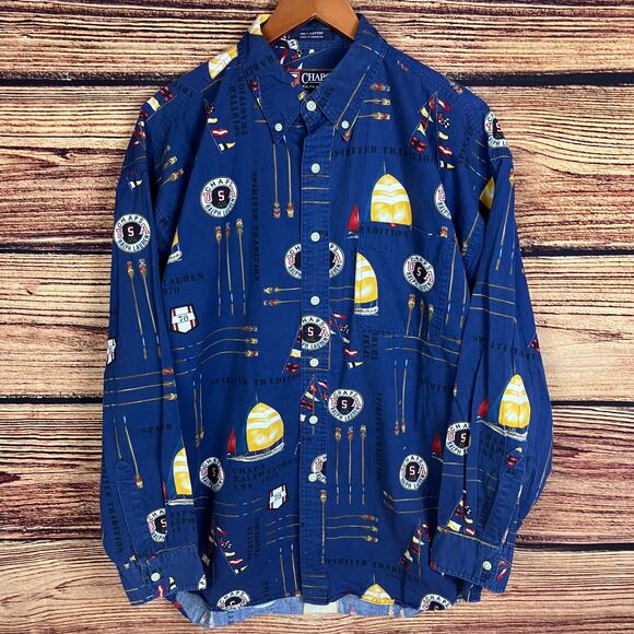 Vintage 1990s Chaps Ralph Lauren Button Up Long Sleeve Shirt - Picture 2 of 7
